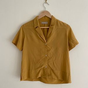 Everlane Yellow 100% Silk Shirt XS P